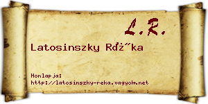 Latosinszky Réka névjegykártya