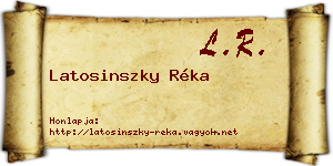 Latosinszky Réka névjegykártya