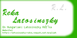 reka latosinszky business card